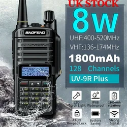 Baofeng – walkie talkie UV 9R plus, mise à niveau uv9r 40 50 km, émetteur récepteur hf 10W vhf uhf radio amateur longue portée CB station de radio bidirectionnelle 