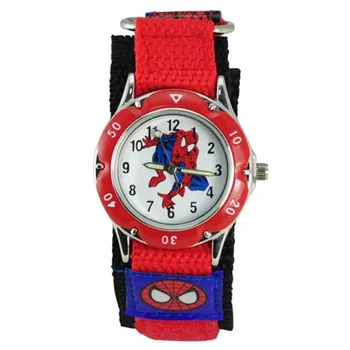 

100pcs/lot Wholesales Spiderman 3D Cartoon Watch Fashion Boys Kids Students Nylon Straps Sports Wristwatch Relogio