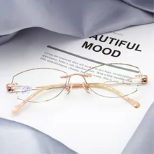 Тип близоруких очков женские бескаркасные чисто титановые анти-голубые Обесцвечивающие очки