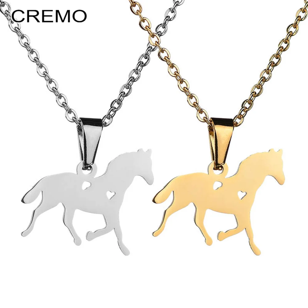 Cremo Animal amante los caballos caballo joyería caballo de acero inoxidable collares para las mujeres Drop Shipping mujer Regalos|Personalizado Collares| - AliExpress