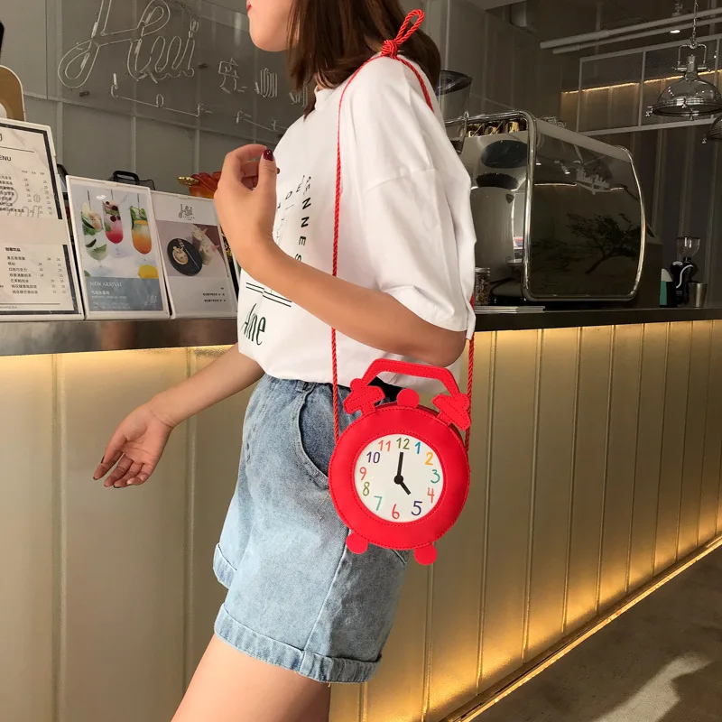

Cool Bag Women's 2020 New Style Cute Small Clock Shoulder Bag Fashion Kawaii Small Shoulder Bag Children Handsome Bag
