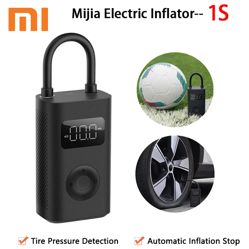 Original Xiaomi Mijia Portable Smart Digital Tire Pressure Detection Electric Inflator Pump for Bike Motorcycle Car Football | Электроника