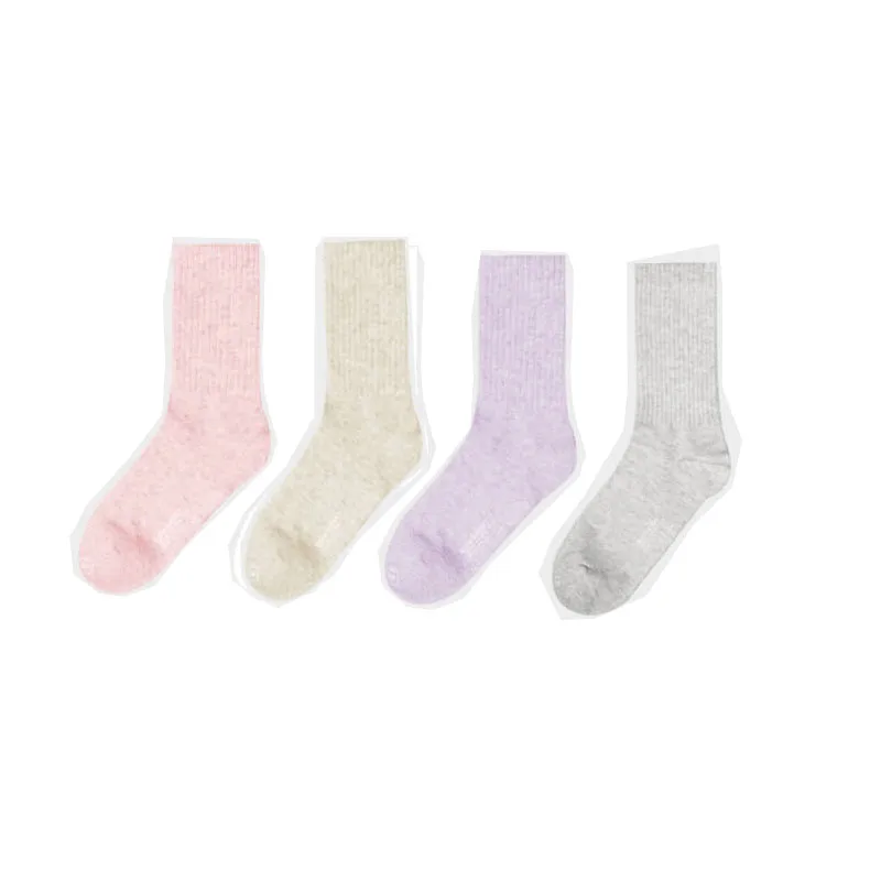 Women style 3 4 пары, Xiaomi Youpin, цветные хлопковые мужские и женские толстые чулки, модные, средней длины, эластичные, с высокой плотностью, дышащие носки - Цвет: Women style 3
