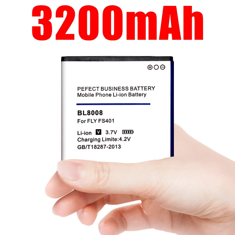New 3200mah Bl8008 Li-ion Phone Battery for Fly Fs401 Bl 8008 Cell | Мобильные телефоны и аксессуары