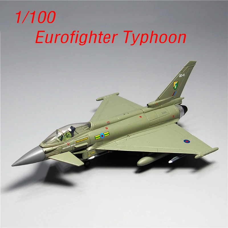 Modèle Réduit 1/100 EF2000 Typhoon Fighter - Alliage Métal - 15x11x12 Cm - Neuf
