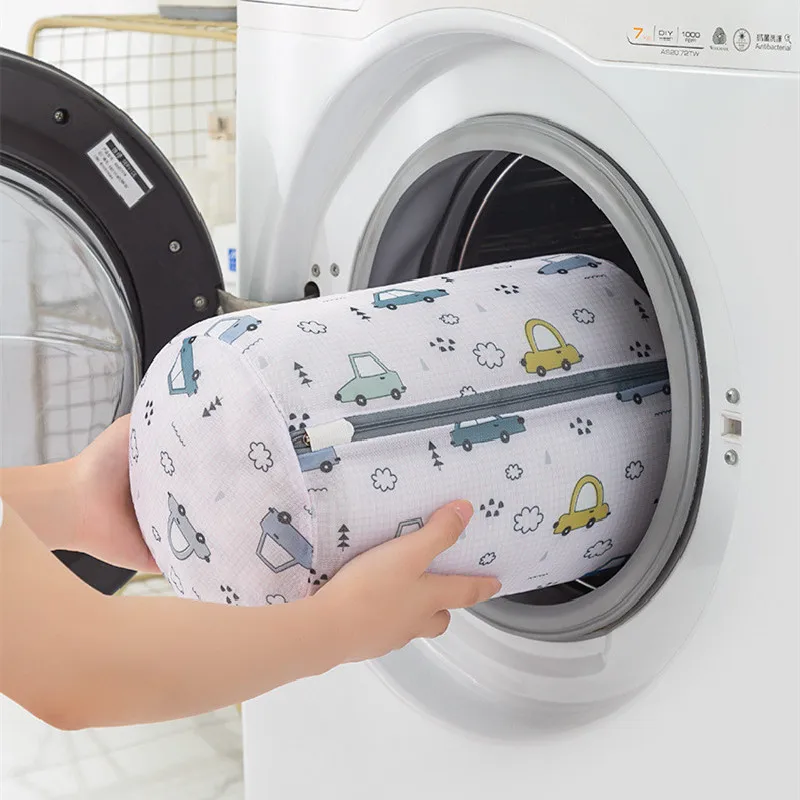 Colorful Polyester Printing Laundry Bags Underwear Bra Washing Machine Bag Mesh Travel Organizer Wash Bag Folding Laundry Basket 4