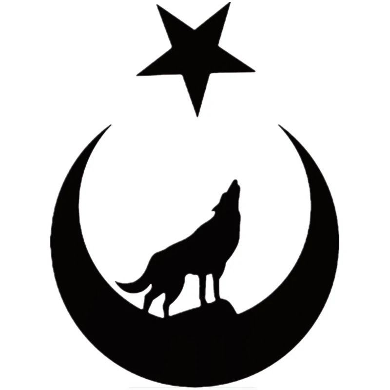

Hot Selling Creative Wolf and Moon Star Car Sticker Pvc Fashion Auto Decoration Accessories Decal Customizable Colors 15cm*11cm