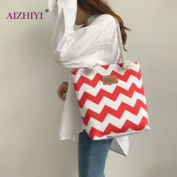 

Simple Canvas Women Shoulder Bag Hit Color Totes Large Capacity Travel Handbag Reasonable Layout and Powerful Space