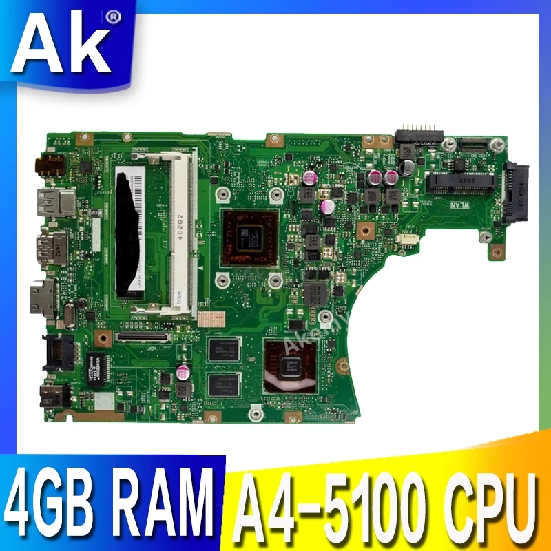 X455WE laptop motherboard For ASUS X455W X454W X454WE Mainboard 100% test 4GB RAM A4-5100 CPU | Компьютеры и офис