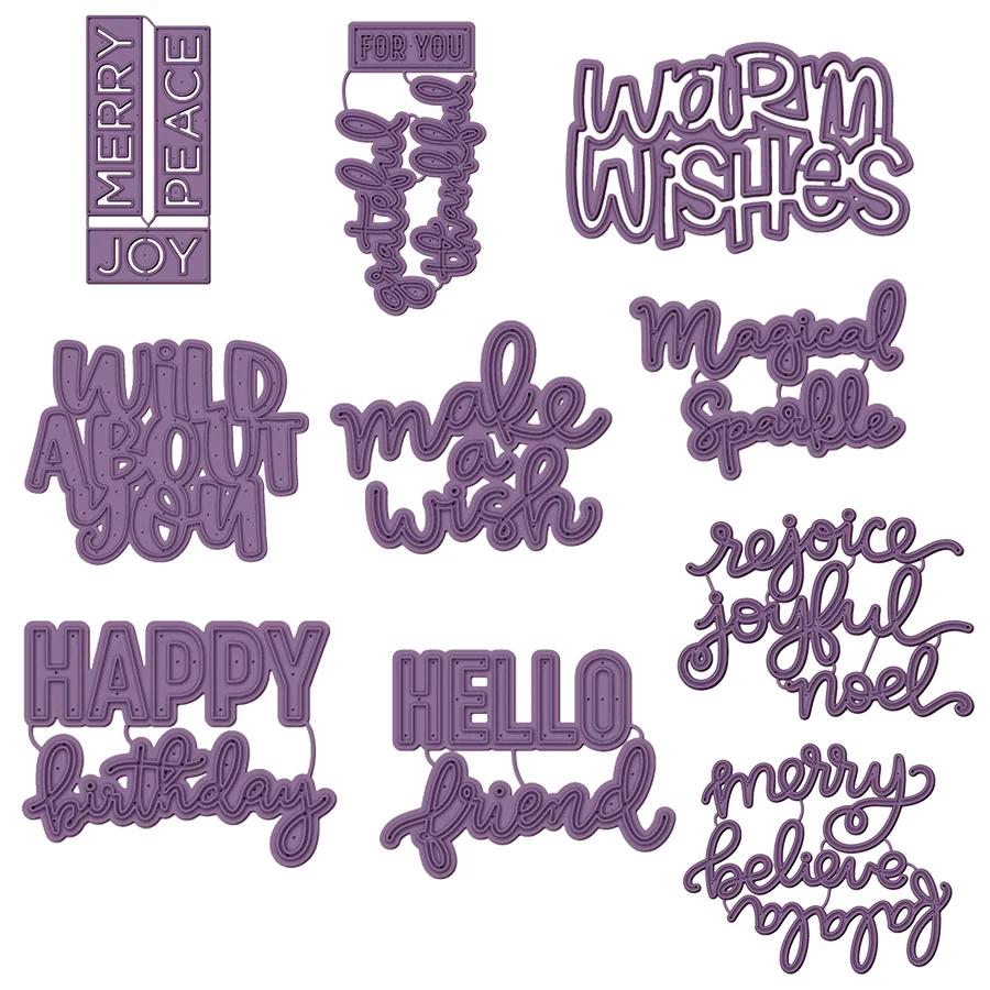 Набор с особыми надписью Warm Greetings Make A Wish Merry Thankful Joyful металлические режущие