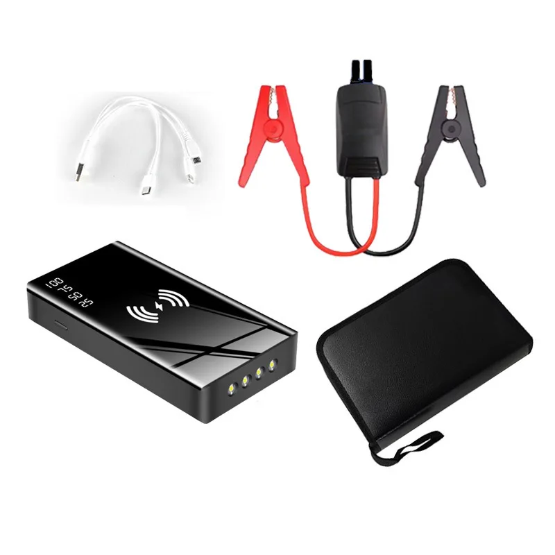 20000mAh Car Jump Starter Power Bank Qi Wireless Charger For iPhone 12 Samsung S21 Xiaomi Car Emergency Booster Starting Device power bank 10000mah