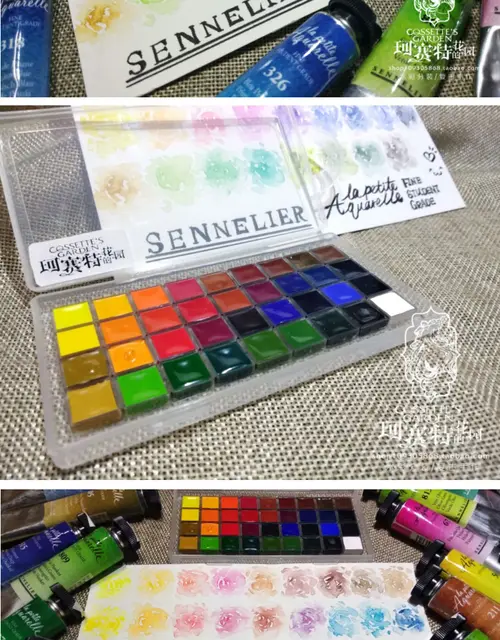 Sennelier Watercolor Travel Box 8 Tube Set,plastic Hard-shell Case ,10ml  Tubes of French Artists Watercolor, Sable Travel Brush - AliExpress