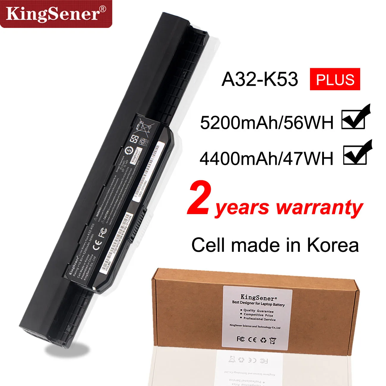 Аккумулятор KingSener 10 8 В 5200 мАч для ASUS K43 K43E K43J K43S K43SV K53 K53E K53F K53J K53S K53SV A43 A53S A53SV A32