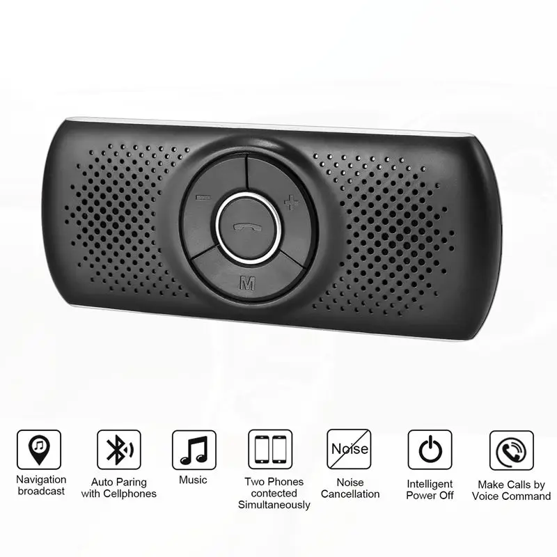Новинка Bluetooth 4,2 многоточечная Громкая связь бас стерео Aux автомобильный комплект динамик Громкая связь музыкальный ресивер плеер-T826