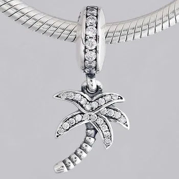 

Original Vintage Palm Tree With Crystal Pendant Beads Fit 925 Sterling Silver Bead Charm Bracelet Diy Jewelry