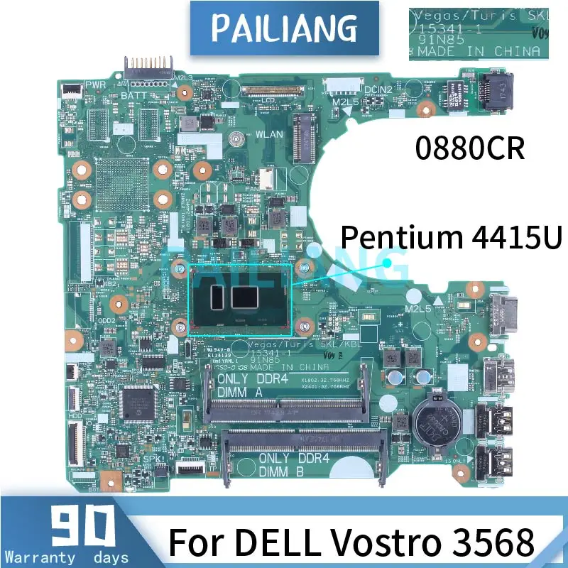 para Dell Vostro 3568 Pentium 4415u Computador Portátil Placa-mãe 0880cr 153411 Sr348 Ddr4 Notebook Mainboard Placa-mãe para notebook - Imagem 2