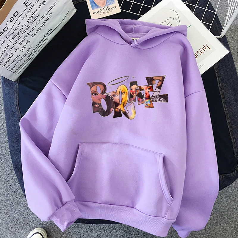 

New arrival 2020 women's hoodies letter bratz print camiseta mujer hoodie winter long sleeve Korean style femme hoodies tops