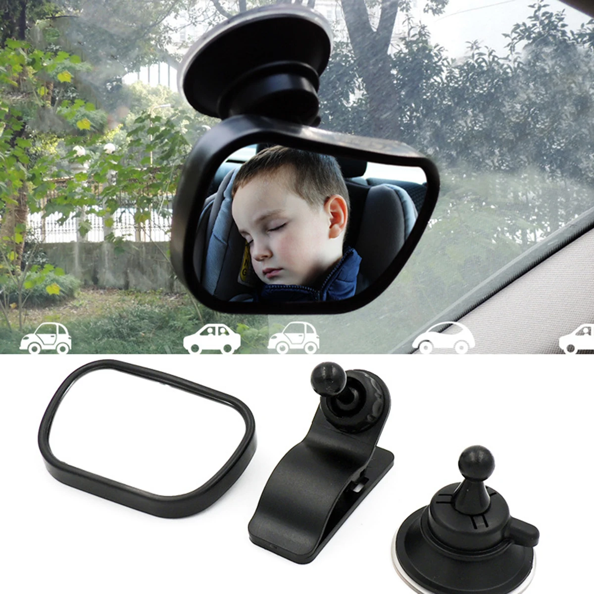Автомобильное зеркало заднего вида, безопасное зеркало для обзора заднего сиденья, регулируемое детское зеркало заднего вида