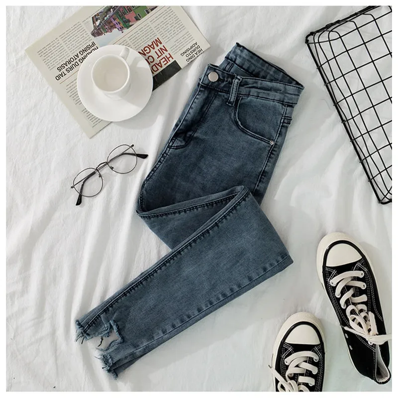 

JUJULAND 2019 Jeans Female Denim Pants Black Color Womens Jeans Stretch Bottoms Feminino Skinny Pants For Women Trousers 8113