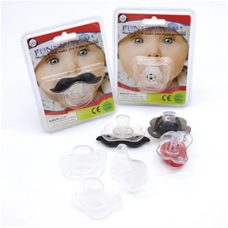 Baby Universal Pacifier Back Cover Newborn Orthodontic Dummy Pacifiers Beard Nipple Dust Cover Kids Red Lip Comfort Pacifier Cap