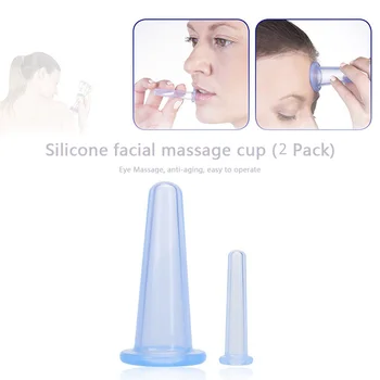 2pcs Silicone Cupping Suction Can Vacuum Face Massage Cup for Facial Leg Arm Relaxation Household