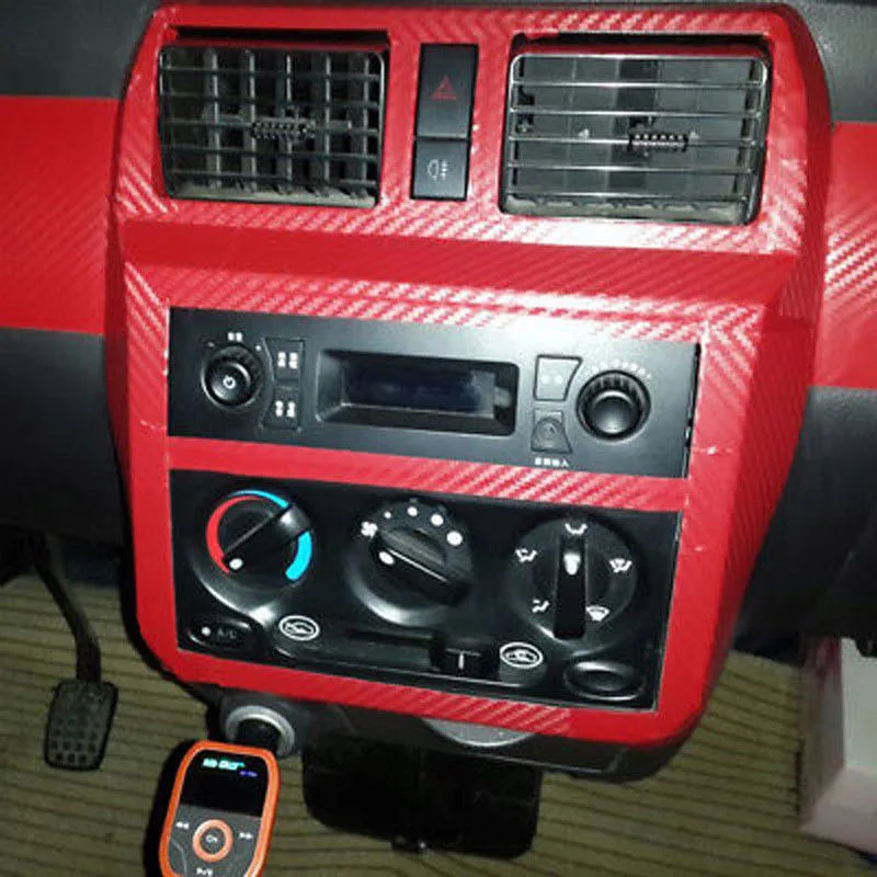 Автомобильная красная панель из углеродного волокна для интерьера, Виниловая пленка для обёртывания, наклейка, пленка 127*30 см, Декор