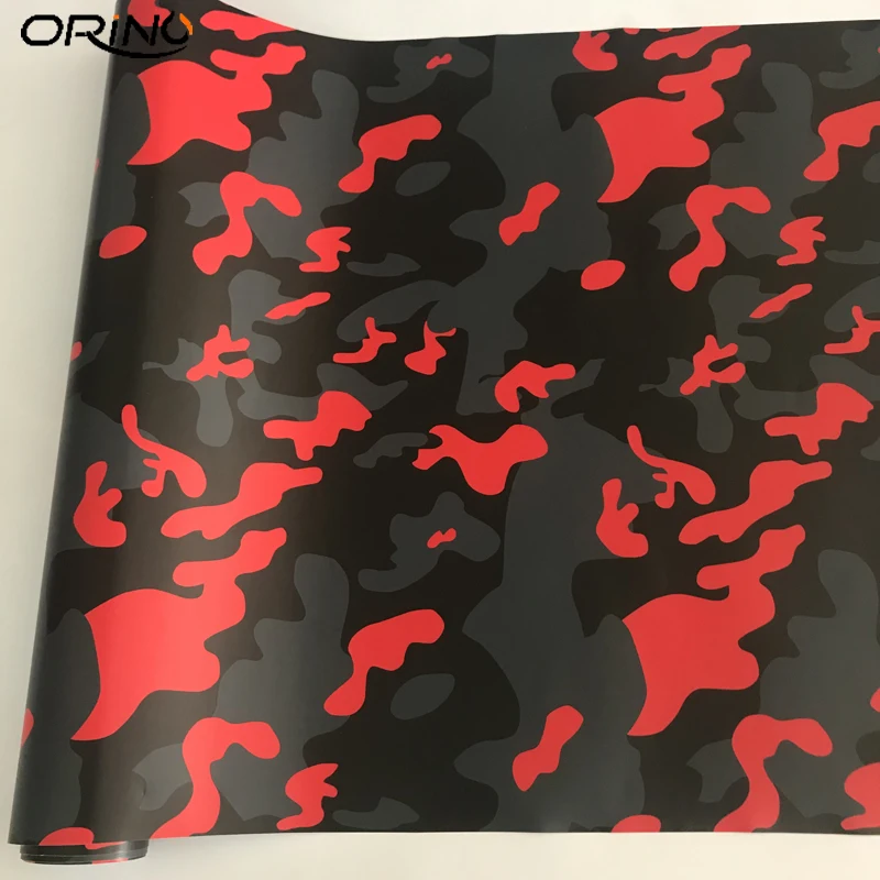 Black Red Camouflage Vinyl Wrap Sticker-1