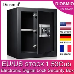 DIOSMIO – coffre fort boîte de sécurité 1.53Cub, coffre fort à combinaison numérique avec clavier, indicateur LED, étanche au feu pour l'argent des armes à feu 