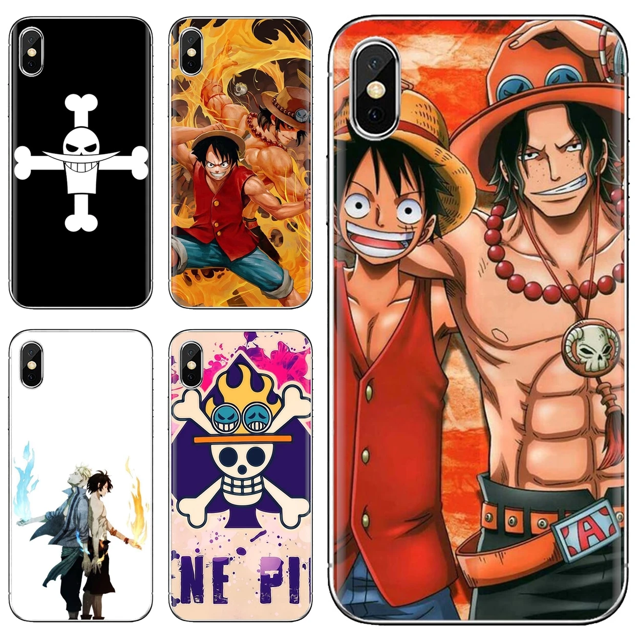 Soft Case one piece ace with luffy memories For Samsung Galaxy A10 A40 A50 A70 A3 A5 A7 A9 A8 A6 Plus 2015 | Мобильные телефоны и