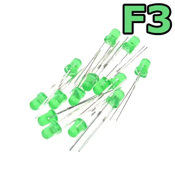 

Green F3 3mm LED Green light emitting diode light-emitting Green turn Green 570-575NM 1000PCS