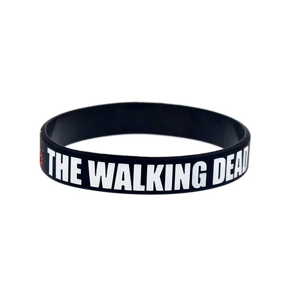 Movie The Walking Dead Sport Wristband Male Rubber Silicone Bracelet Cartoon Figure Cosplay Hand Circle Bracelet bracelet jewelry