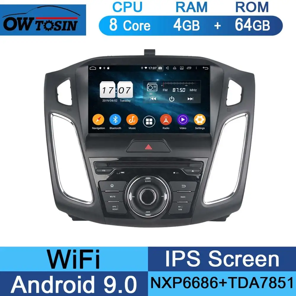 64G " ips 1920*1080 8 ядерный 4G+ 64G Android 9,0 автомобильный dvd-плеер для Ford Focus 2012 2013 DSP радио gps Parrot BT - Цвет: 64G
