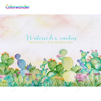 

Abstract cactus iridescent cloud Children Birthday Party Backdrop Photography Background For Photo Studio