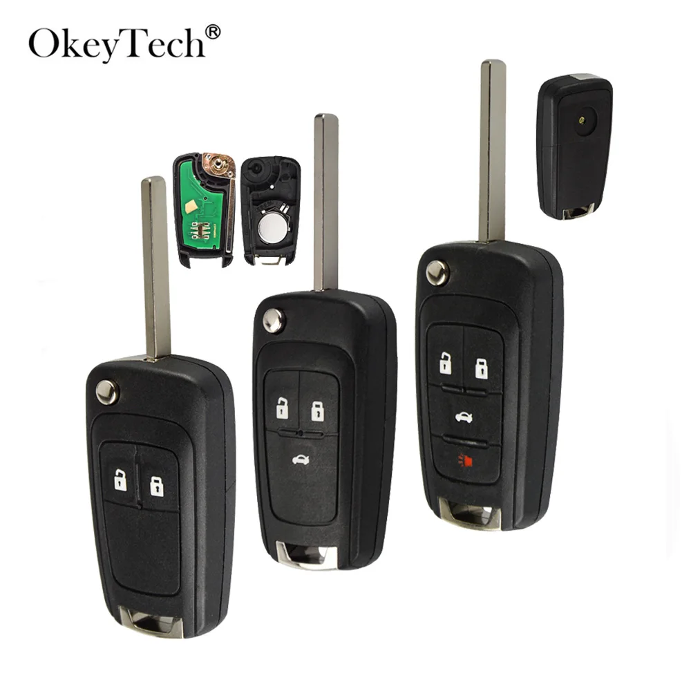 OkeyTech 2 3 4 кнопки в комплекте флип Автомобильный Дистанционный ключ для Opel astra h g j Vauxhall ключ Замена 433 МГц ID46 Электронный чип на плате
