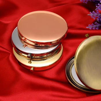 

Portable Makeup Mirror 70mm Folding Mirrors Solid Color Metal Round Double-Side Pop-Up Pocket Mirror Beauty Cosmetic Tools