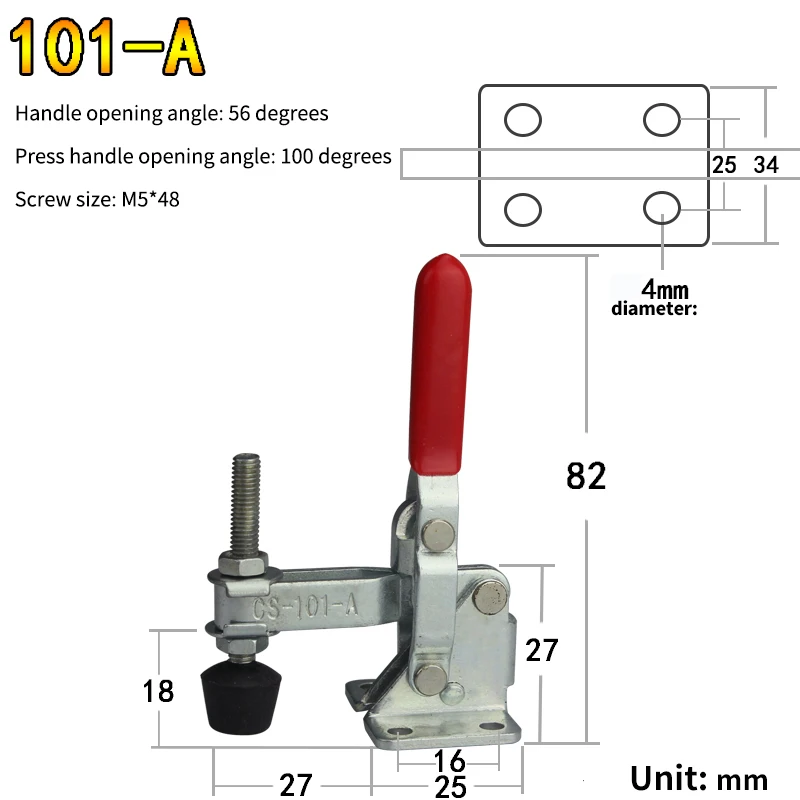 id:b0c fa 6e e54 New Lon0167 50Kg 56 Featured Degree Handle Open reliable efficacy Vertical Toggle Clamp BRH-101-A 