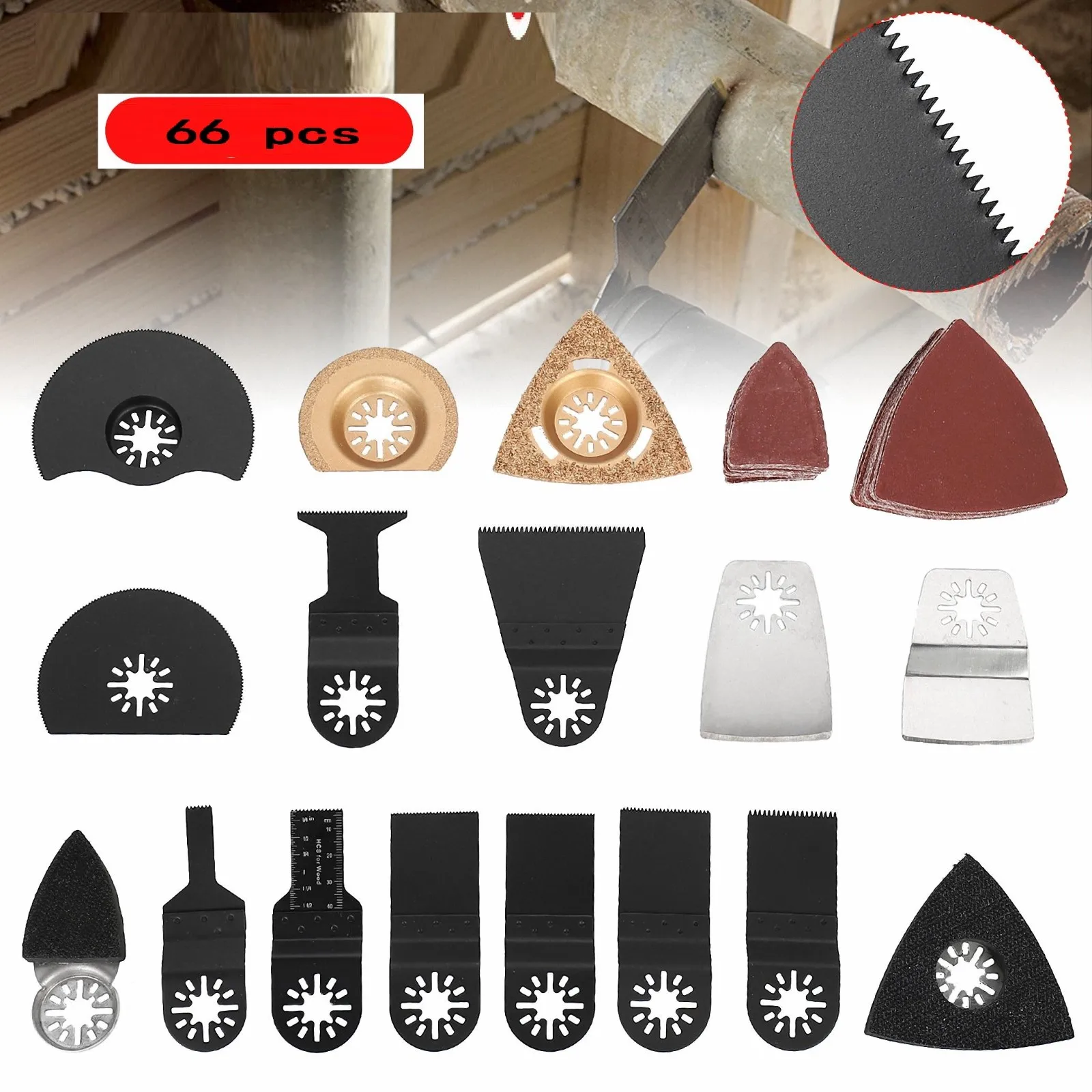 66pcs Oscillating Tool Blade Saw Blades Oscillating Tool Accessories