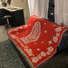 Красный Девы Марии диван пледы одеяло вязаное кресло диван Чехол диван ковер хлопок путешествия гобеленовое постельное белье пляжное одеяло