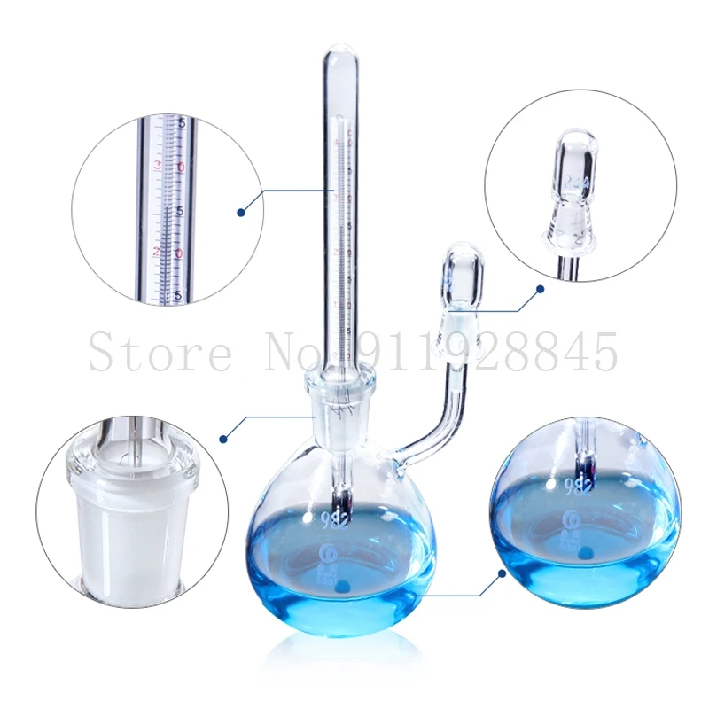 25 50mL Lab Glass Pycnometer with Thermometer Specific Gravity Bottle Picnometer Laboratory Equipment lab glass supplies