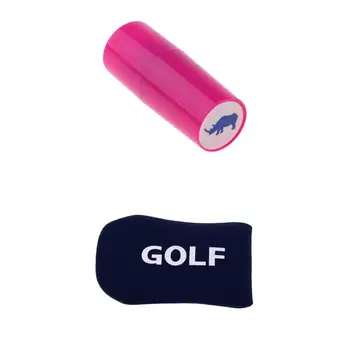

1 Piece Golf Ball Stamp Stamper Marker Rhinoceros Shape Design + 1 Piece Golf Mallet Headcover Putter Cover, Durable and Soft