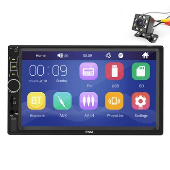 

2DIN 7" Car MP5 Multimedia Player Touch Screen Auto Stereo Bluetooth USB TF FM Player 8LED Rear Camera