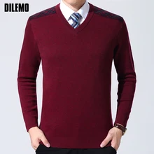 Модный брендовый свитер, мужские пуловеры, шерстяные облегающие вязаные Джемперы высшего качества, зимняя повседневная одежда в Корейском стиле для мужчин