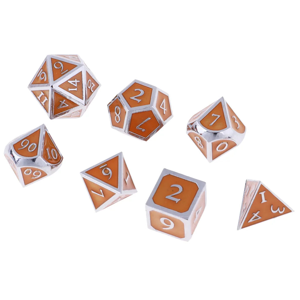 Board Gaming Dices Set of 7 Dice Poly Polyhedral Dice D4 D6 D8 D10 D12 D20 for Role Cup Player 