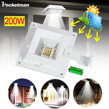 

200W Solar Powered Gutter Light Garden Lamp Solar Light Wall-mounted For Outdoor Home Garden Yard Body Induction Pathway Lamp