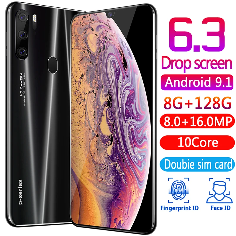 Новый P40 PRO 6 3 дюймовый смартфон полный Экран ультрабук 8 + 128G разблокировка