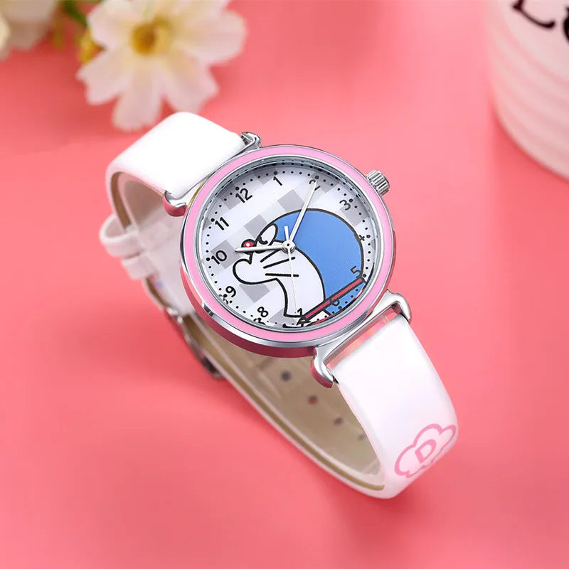 Высококачественные водонепроницаемые милые брендовые кварцевые часы с кожаным ремешком для детей, девочек и мальчиков, повседневные наручные часы с браслетом