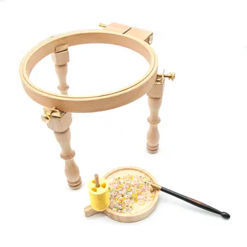 

3Pcs/4Pcs Adjustable Portable Wooden Embroidery Hoop Stand Set Needlework Cross Stitch Frame Rack Embroidery Ring Frame