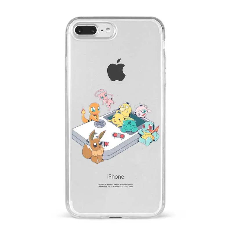 Забавный Милый Pocket ELF Pikachue Мягкий силиконовый прозрачный чехол для телефона Funda чехол для iPhone 5S, SE 6 6s 7 8 Plus X XR XS MAX