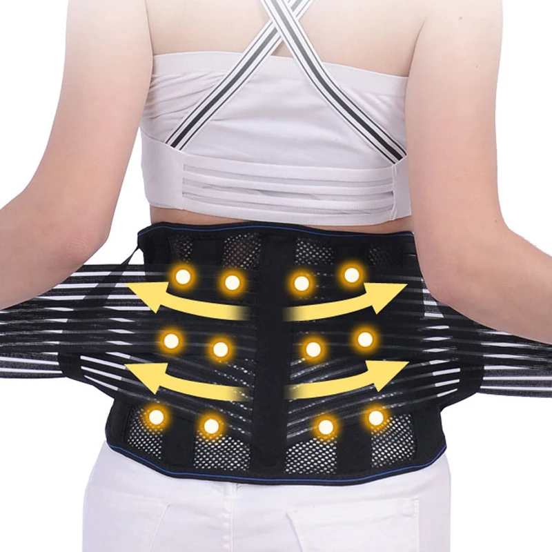 

Self-heating Tourmaline Magnetic 9pcs Steel Bone Lumbar Support Belt Waist Spine Back Brace Posture Corrector Belt Pain Relief