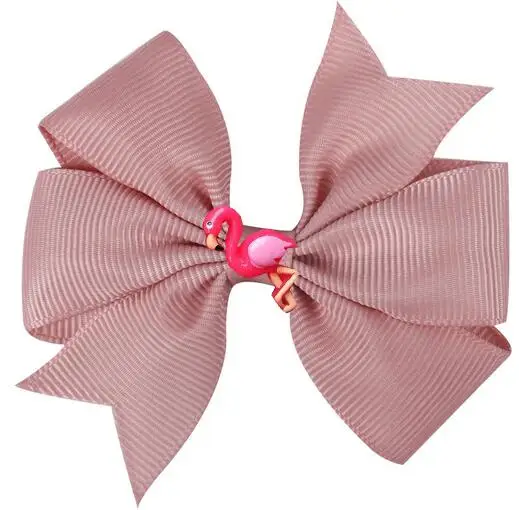 NEW 36 COLORS pinwheel Hair Bows 3.5'' flamingo baby Girls bow Clips Toddler Hair Accessories Grosgrain Dovetail Hairpin 36pcs/ - Цвет: color 20